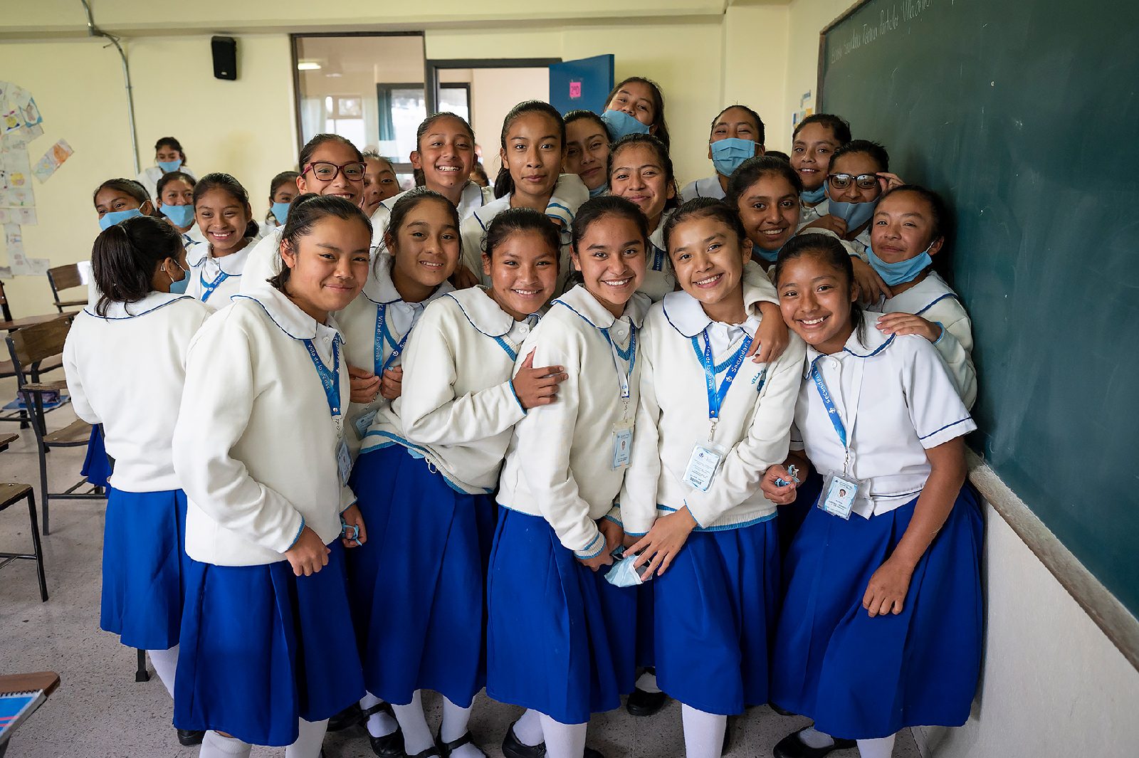 Students group smiling